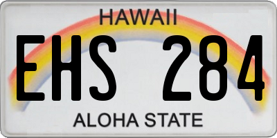 HI license plate EHS284