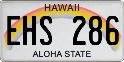 HI license plate EHS286