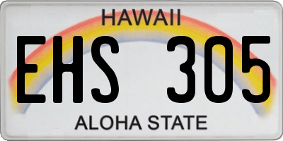 HI license plate EHS305