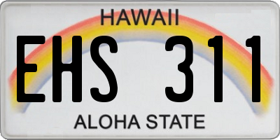 HI license plate EHS311