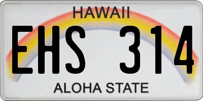 HI license plate EHS314