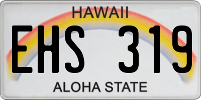 HI license plate EHS319