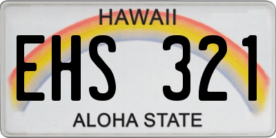 HI license plate EHS321