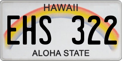 HI license plate EHS322