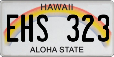 HI license plate EHS323