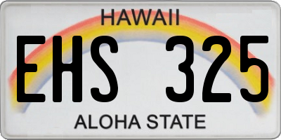 HI license plate EHS325