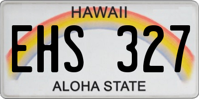 HI license plate EHS327