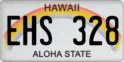 HI license plate EHS328