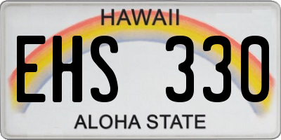 HI license plate EHS330