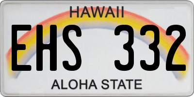 HI license plate EHS332
