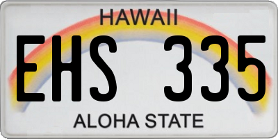 HI license plate EHS335