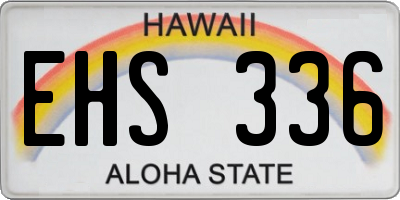 HI license plate EHS336