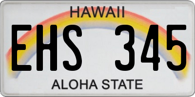 HI license plate EHS345
