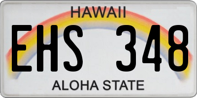 HI license plate EHS348