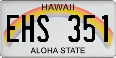 HI license plate EHS351