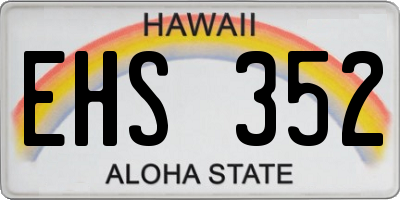 HI license plate EHS352