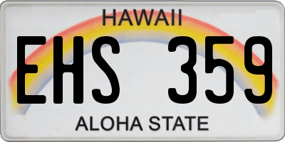 HI license plate EHS359