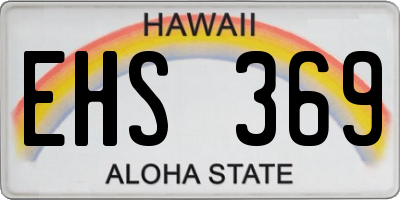 HI license plate EHS369