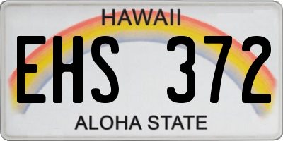 HI license plate EHS372
