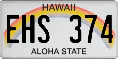 HI license plate EHS374