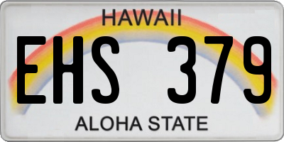 HI license plate EHS379