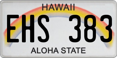 HI license plate EHS383