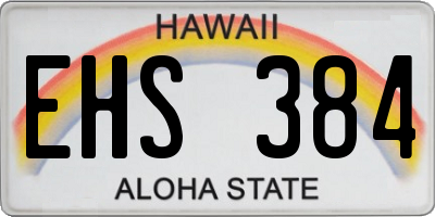 HI license plate EHS384