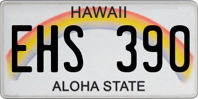 HI license plate EHS390