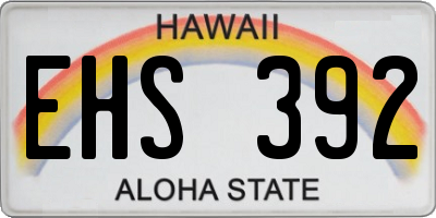 HI license plate EHS392