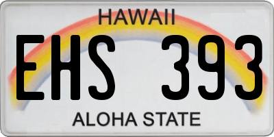 HI license plate EHS393
