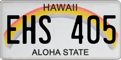 HI license plate EHS405