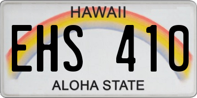 HI license plate EHS410