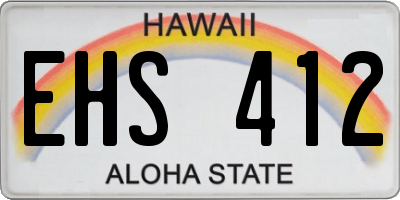 HI license plate EHS412