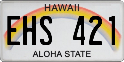 HI license plate EHS421