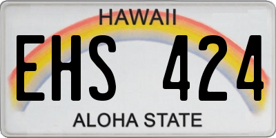 HI license plate EHS424