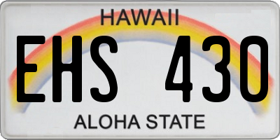 HI license plate EHS430