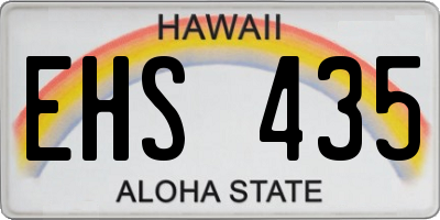 HI license plate EHS435