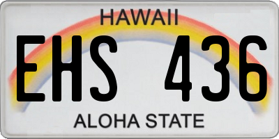 HI license plate EHS436