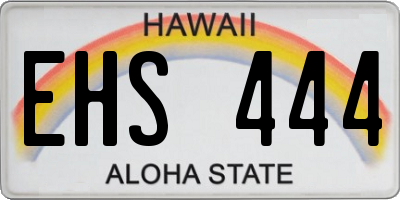 HI license plate EHS444