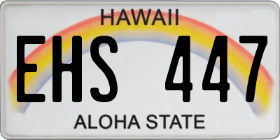 HI license plate EHS447