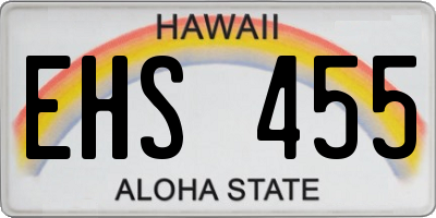 HI license plate EHS455