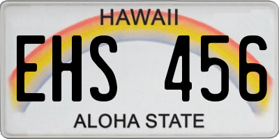 HI license plate EHS456