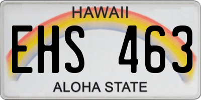 HI license plate EHS463