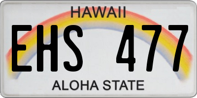 HI license plate EHS477