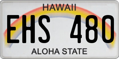 HI license plate EHS480
