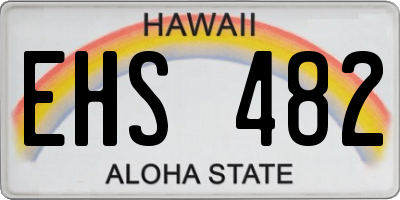 HI license plate EHS482