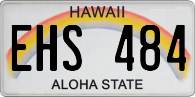 HI license plate EHS484