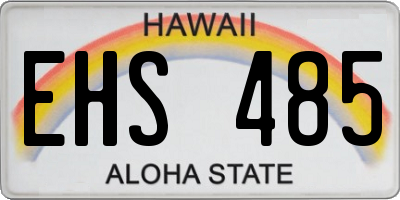 HI license plate EHS485