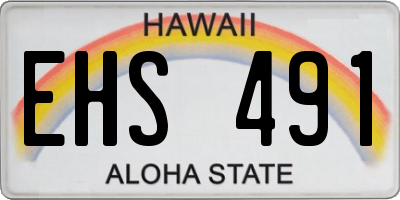HI license plate EHS491