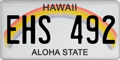 HI license plate EHS492